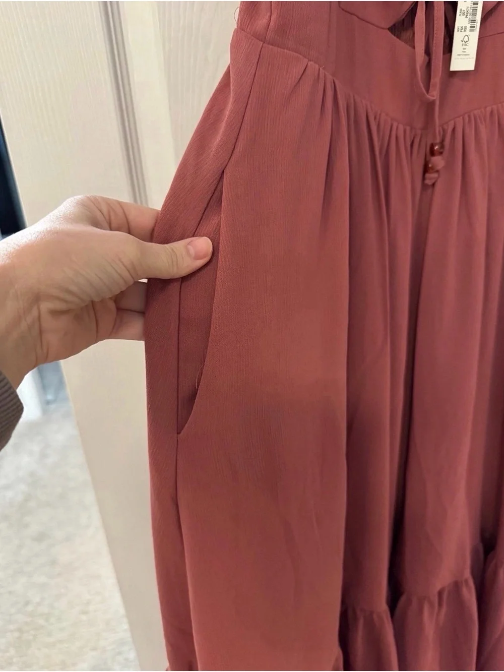 Madewell Dusty Rose Tiered Midi Dress